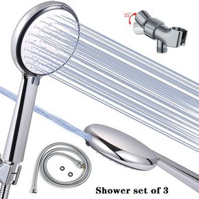 3-pack High Pressure Handheld Shower Set 6 Spray Modes Showerhead with Bracket & Hose