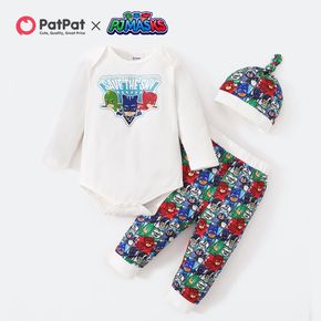 PJ Masks Baby  Boy 2-piece  Cotton Bodysuit And Allover Pants Set with Hat