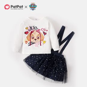 PAW Patrol 2-piece Toddler Girl Skye Sweatheart Tee and Stars Allover Skirt Set