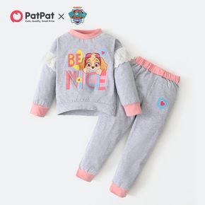 PAW Patrol 2-piece Toddler Girl Cotton Flounce Sweatshirt and Solid Pants Set