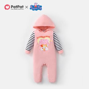 Peppa Pig Baby Girl Stripe Cotton Hooded Jumpsuit