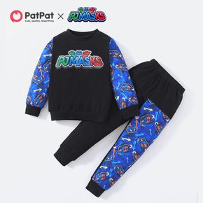 PJ Masks 2-piece Toddler Boy Letter Print Cotton Pullover Sweatshirt and Elasticized Pants Set
