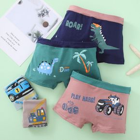 5-piece Toddler Boy Letter Animal/Vehicle Print Underwear Boxer Briefs