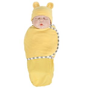Baby Cotton Swaddle Sleeping Bag and Hat