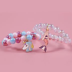Colorful Unicorn Beaded Bracelet Mermaid Beaded Bracelet for Girls