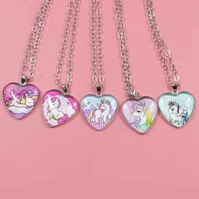Unicorn Necklace Heart Pendant Jewelry for Girls