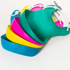 Adjustable Soft Baby Bibs with Food Catcher Pocket Durable and Easy to Wash
