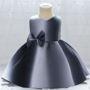 Toddler Girl V Neck Gradient Backless Bowknot Pleated PrincessCostume Party Dress
