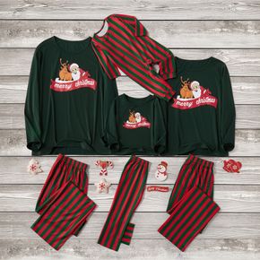 Merry Christmas Santa Stripe Family Matching Pajamas Set