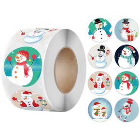 Christmas Ornament Roll Stickers Round Christmas Tags Xmas Decorative Envelope Seals Stickers for Cards Gift Envelopes Boxes
