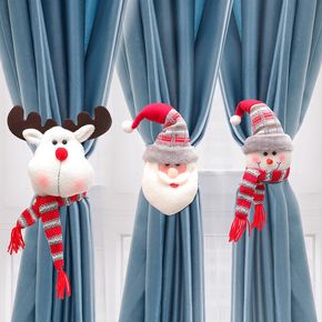 Weihnachten Vorhang Schnallen Weihnachtsmann Schneemann Elch Vorhang Raffhalter für Weihnachten Wohnkultur Fensterzubehör