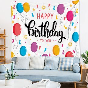 Happy Birthday Backdrop Tapestry Cloth Birthday Party Decoration Photography Background Wall Decoration for Baby Boys and Girls