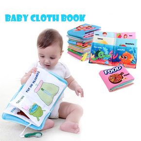 Baby Soft Cloth Book Family Animal Food Ocean World Cognition Early Education Toys Montessori Teaching Toy