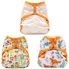 Cartoon Print Baby Cloth Diapers One Size Adjustable Washable Waterproof Diaper Nappy for Baby Girls and Boys