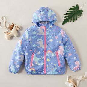 Fashionable Kid Girl Unicorn Allover Coat