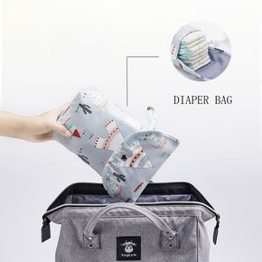 Cartoon Solid Print Waterproof Hanging Cloth Diaper Wet/Dry Bags
