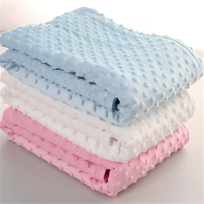 Dotted Fleece-lining Baby Blanket Swaddling Newborn Soft Bedding
