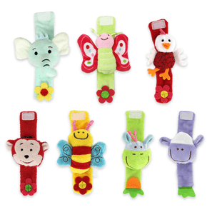 Baby Adorable Animal Velcro Closure Rattle Toys Wrist Band 
