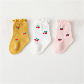 Baby-/Kleinkind-Fruchtgrafik-Socken mit Salatbesatz