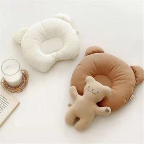 Urso bonito dos desenhos animados em forma de travesseiro macio para recém-nascido em forma de travesseiro para evitar a síndrome da cabeça chata para dormir