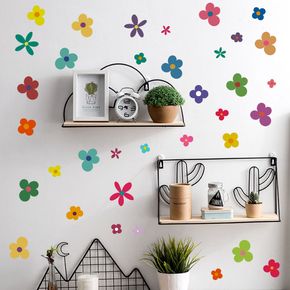 Creative Small Flowers Wall Stickers Living Room Bedroom Child Room Kindergarten Background Wall Decals Decor