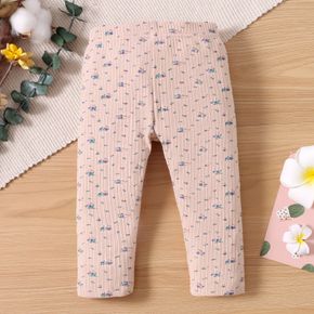 Baby All Over Floral Print Cotton Ribbed Leggings