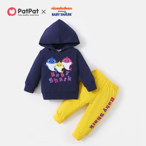 Baby Shark 2-piece Baby Boy Cotton Graphic Hooded Sweatshirt and Pants Set