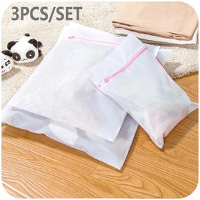 3pcs/set Laundry Bags with Zipper Washing Machine Accessories Wash Bag for Underwear Lingerie Bra Pantyhose Hosiery Socks