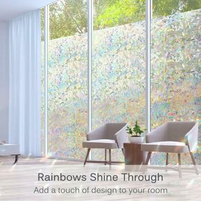 Colorful little ice flowers Window Privacy Film Static Window Clings No Glue Glass Sticker Removable Window Decals Stickers for Living Room Kitchen Office