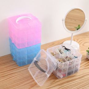 3-Tier Stackable Storage Container Box with 18 Compartments Plastic Craft Storage Box for Toy Beads Jewelry