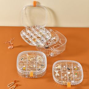 Clear Acrylic Jewelry Organizer Box Portable Multi-layer Large-capacity Storage Box for Earrings Necklace Bracelet Ring Jewelry