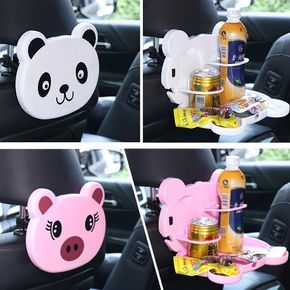 Cartoon Car Back Seat Foldable Dining Table Multifunction Cup Holder Baby Kid Car Dinner Plate Beverage Tray