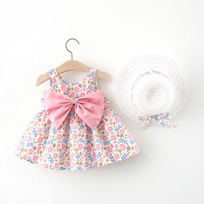 Toddler Baby Girls Summer Casual Cute Rabbit Ear Printing Sling Heart Splice Easter Dress 