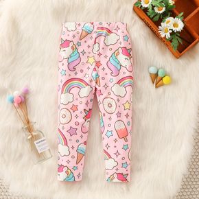 Toddler Girl Unicorn Rainbow Food Print Leggings