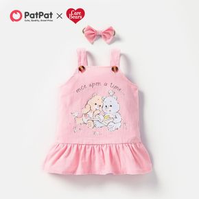 Care Bears 2pcs Baby Girl 100% Cotton Flounce Tank Dress with Headband Set