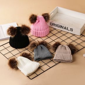 Baby / Toddler Fashionable Solid Pompon Knitted Beanie Hat