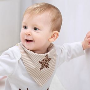 100% Cotton Baby Bibs Stripe Print Drool Bibs Teething Bib Baby Bandana Drool Bibs for Boys Girls