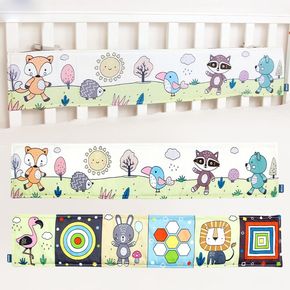 Baby Soft Cloth Book Crib Toys Hanging Bed Side Rails Animals Cognitive Training Early Education Toy