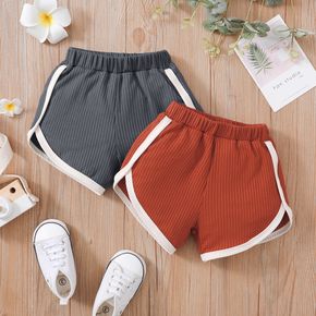 Baby Boy/Girl Ribbed Elasticized Waist Sporty Shorts