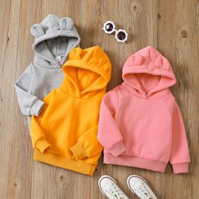 Kleinkind Mädchen Ohr Design Solides Hoodie Sweatshirt