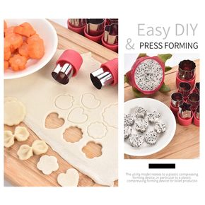 12 Pcs Vegetable Cutter Shapes Set,Mini Pie,Fruit and Cookie Stamps Mold