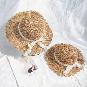 Mommy and Me Lace Bow Straw Hats