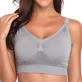 Nursing Hollow Out Design Breathable Wirefree Bra