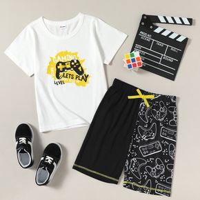 Fashionable Kid Boy Game Letter Print 2-piece Casual Set