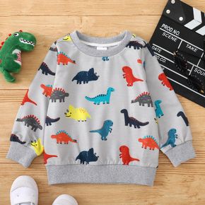 Toddler Boy Dinosaur Print Long-sleeve Pullover