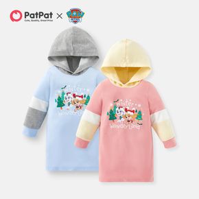 PAW Patrol Toddler Girl Christmas Colorblock Hooded Dress