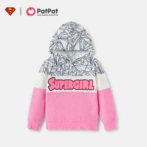 Superman Kid Girl Super Girl Colorblock Hoodie Sweatshirt