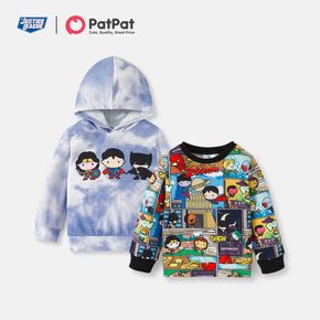 Justice League  Toddler Boy Tie-dye Hooded and Allover Pullover Sweatshirts
