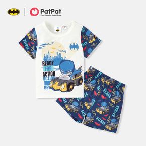 Batman 2-piece Toddler Boy Letter Vehicle Print Short-sleeve Tee and Shorts Set