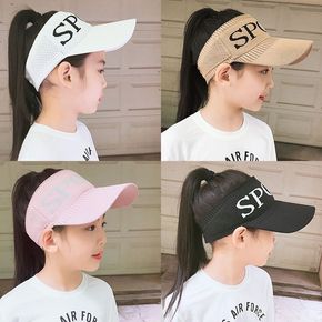 Kids Letter Graphic Adjustable Sport Visor Hat
